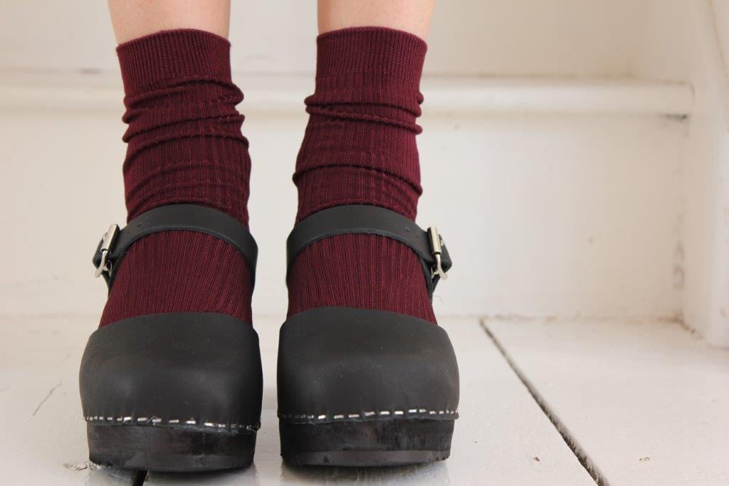 Clogs with tights and socks