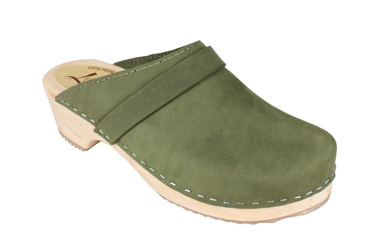 Classic Clogs in Green Oiled Nubuck | Lotta from Stockholm