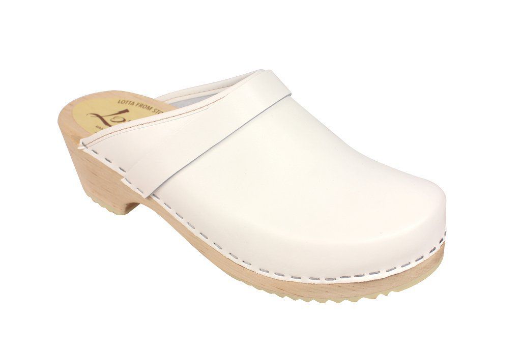 Classic White Clogs In Pu Leather Lotta From Stockholm 