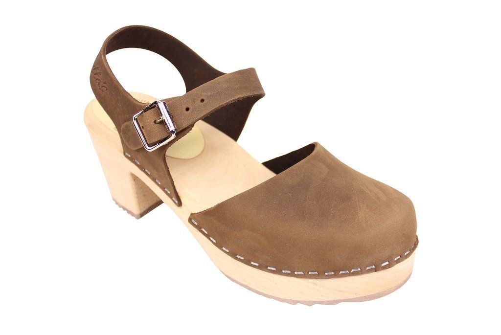 Clogs From Lotta in Brown Nubuck Leather
