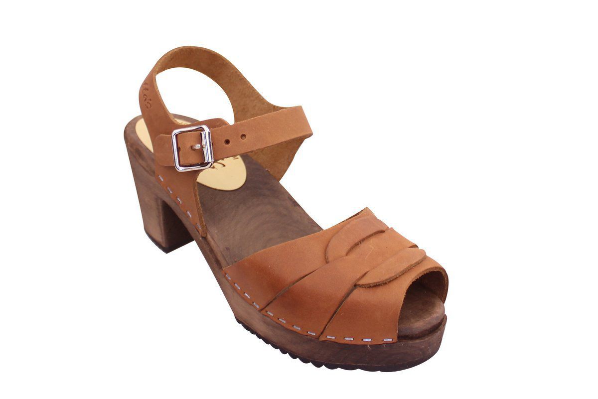 high heel wooden clogs
