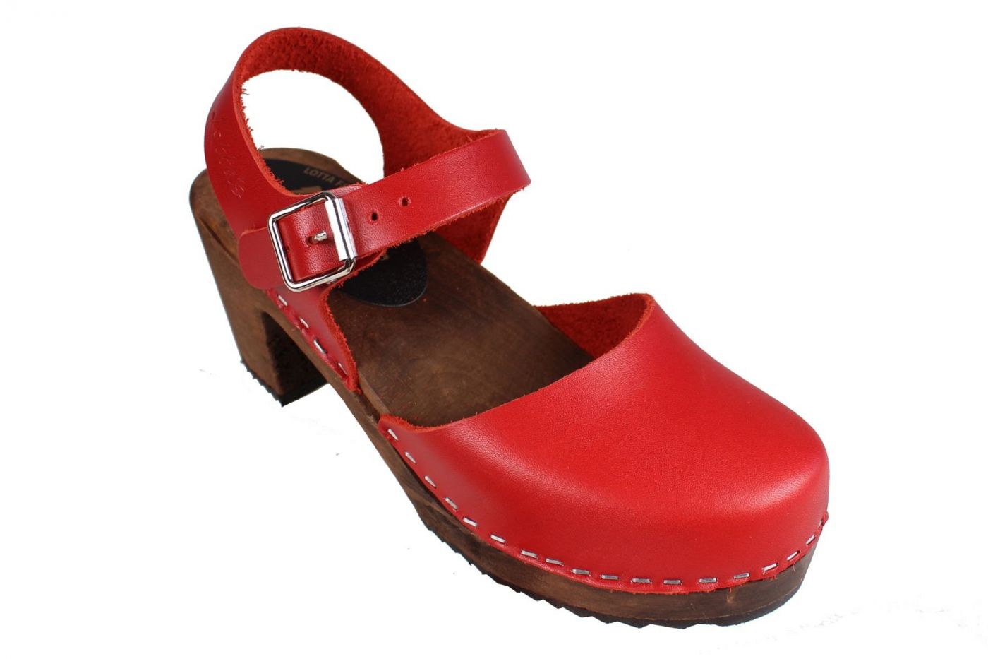 Lotta From Stockholm Classic High Heel Covered Mary Jane Style Clogs ...