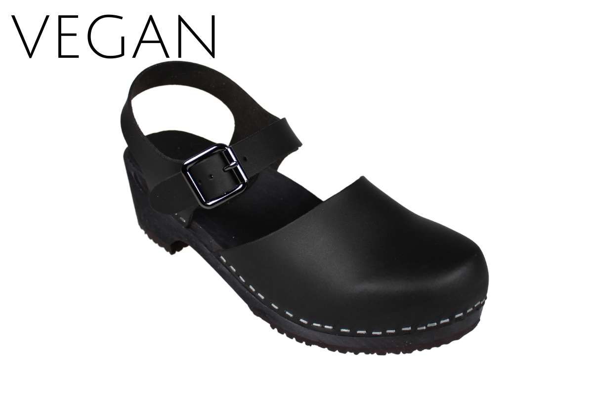 Swedish Clogs LOTTA BLACK Sandals Moccasins Wooden Women Clogs