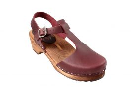 Lotta From Stockholm Womens Low Heel toe clogs aubergine TBAR SECONDS