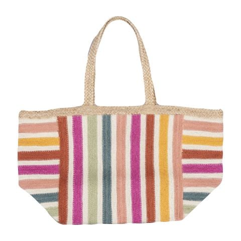 Jute beni tote bag in Dahlia by The Braided Rug. Lotta from Stockholm