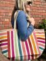 Jute beni tote bag in Dahlia by The Braided Rug. Lotta from Stockholm