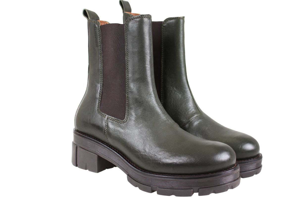 Ten Points Cecilia Chelsea Boot in Dark Green