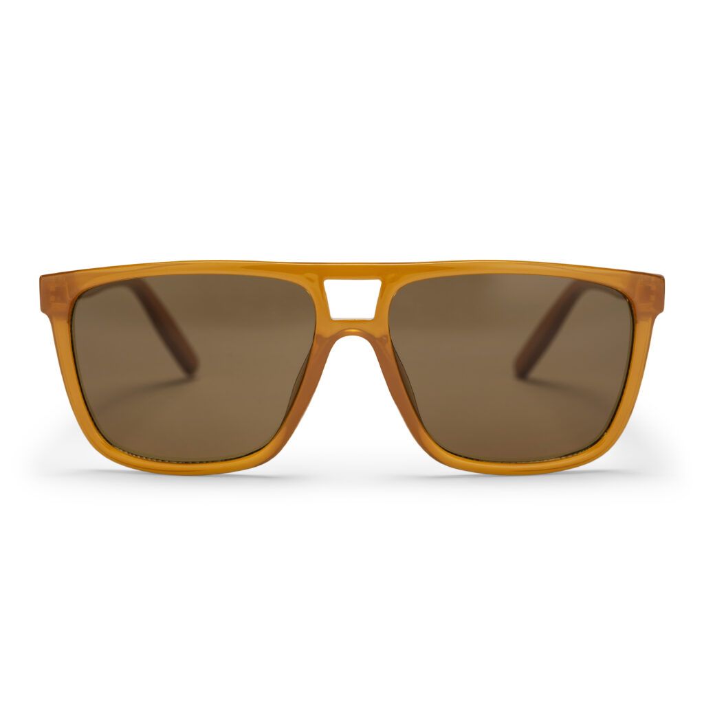 CHPO Siljan sunglasses in Mustard made from 100% recycled plastic. Available at Lotta from Stockholm