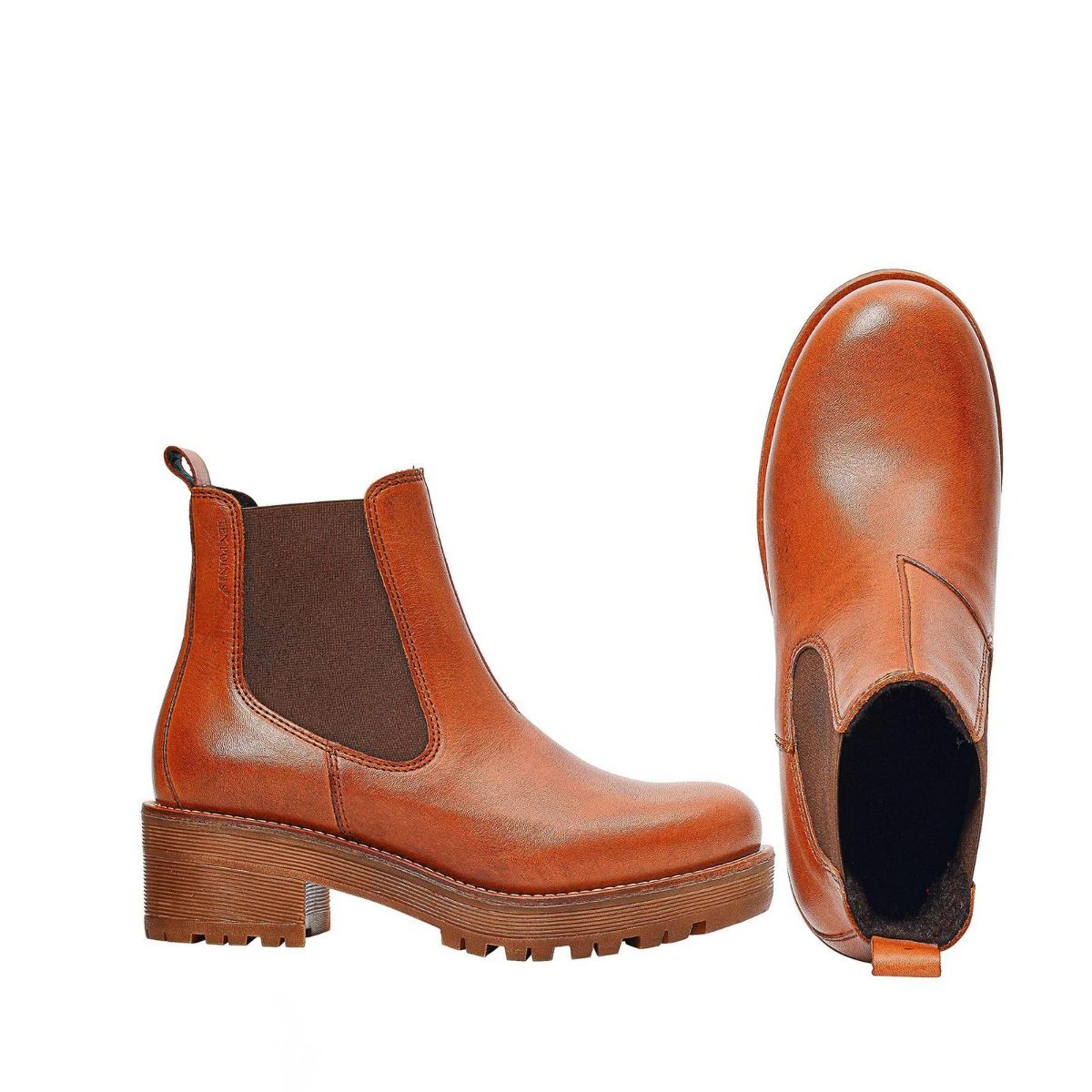 Ten Points Clarisse Chelsea Boots in Cognac 60529 updated for 2024 Lotta from Stockholm