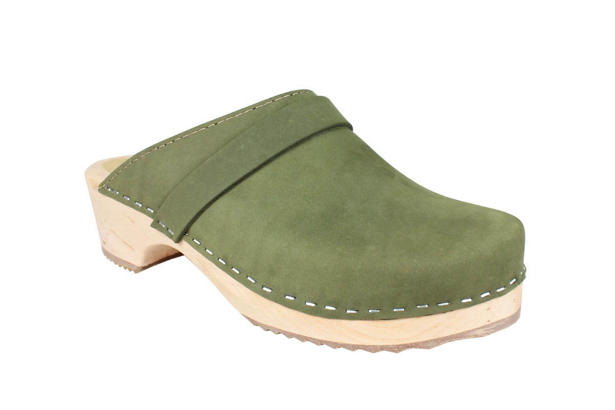 Classic Clogs in Green Oiled Nubuck | Lotta from Stockholm