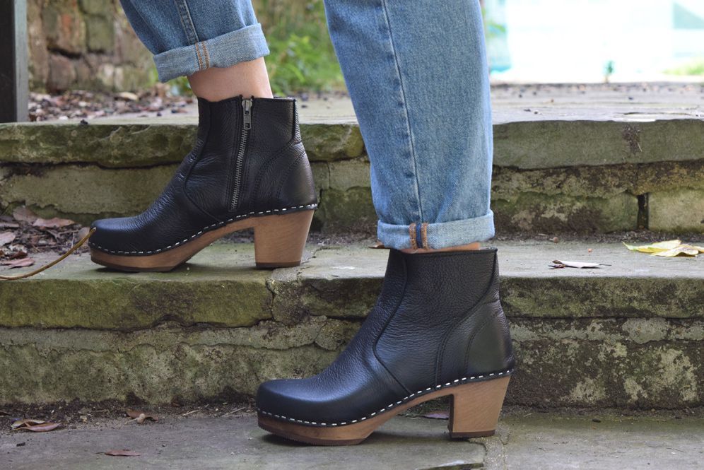 clog ankle booties