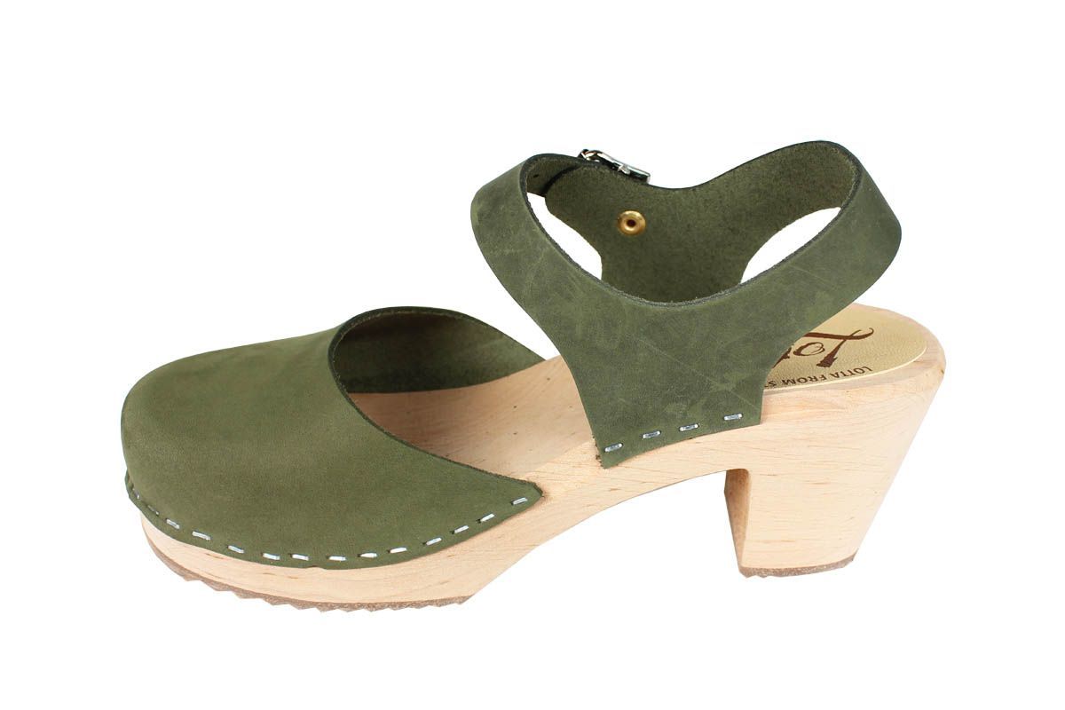 Highwood Mary Janes Clogs Green Oiled | Lotta from Stockholm