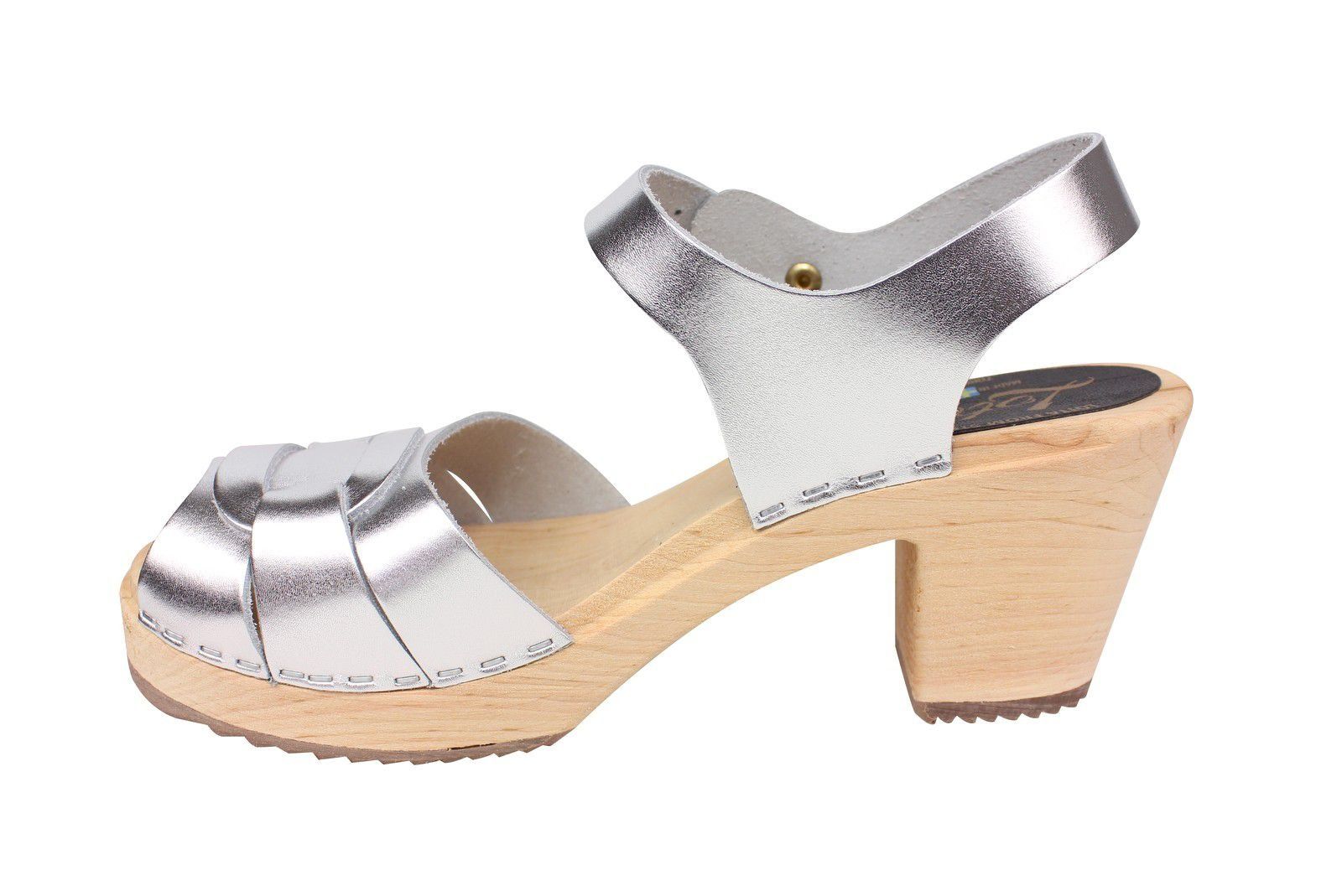 Peep Toe Silver Clogs | Lotta from Stockholm