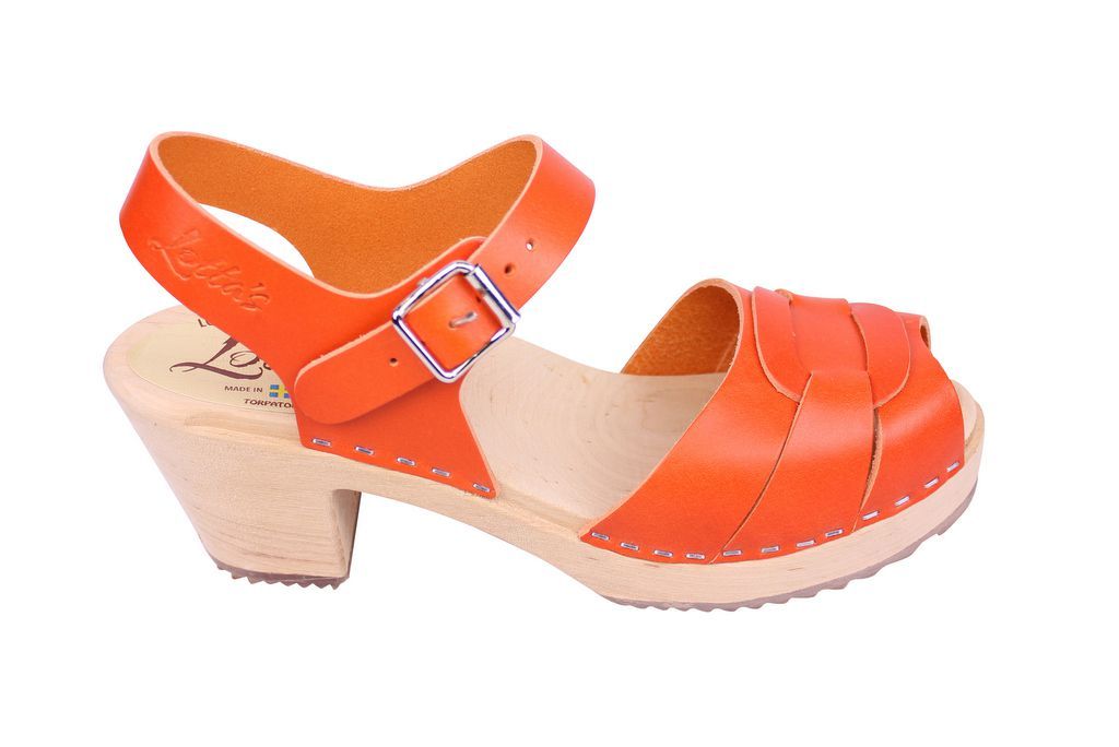 Lotta From Stockholm : Womens High Heel Peep Toe Wooden Clogs in ...