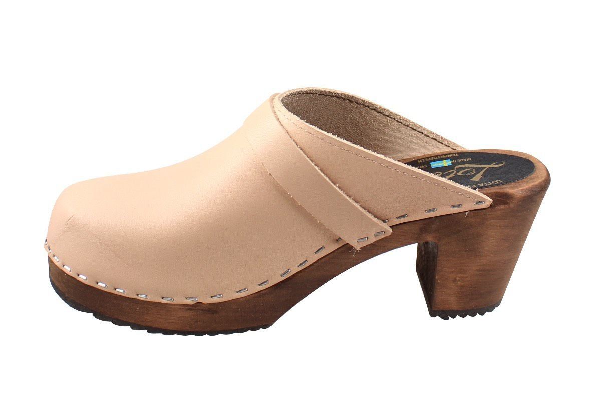 heeled clogs with strap