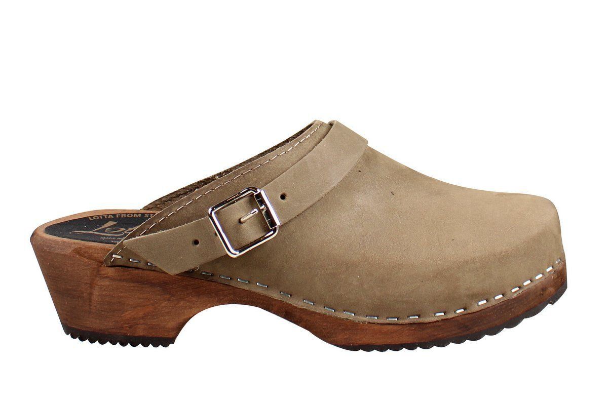 Taupe Clogs with strap on Brown Base |Lotta from Stockholm
