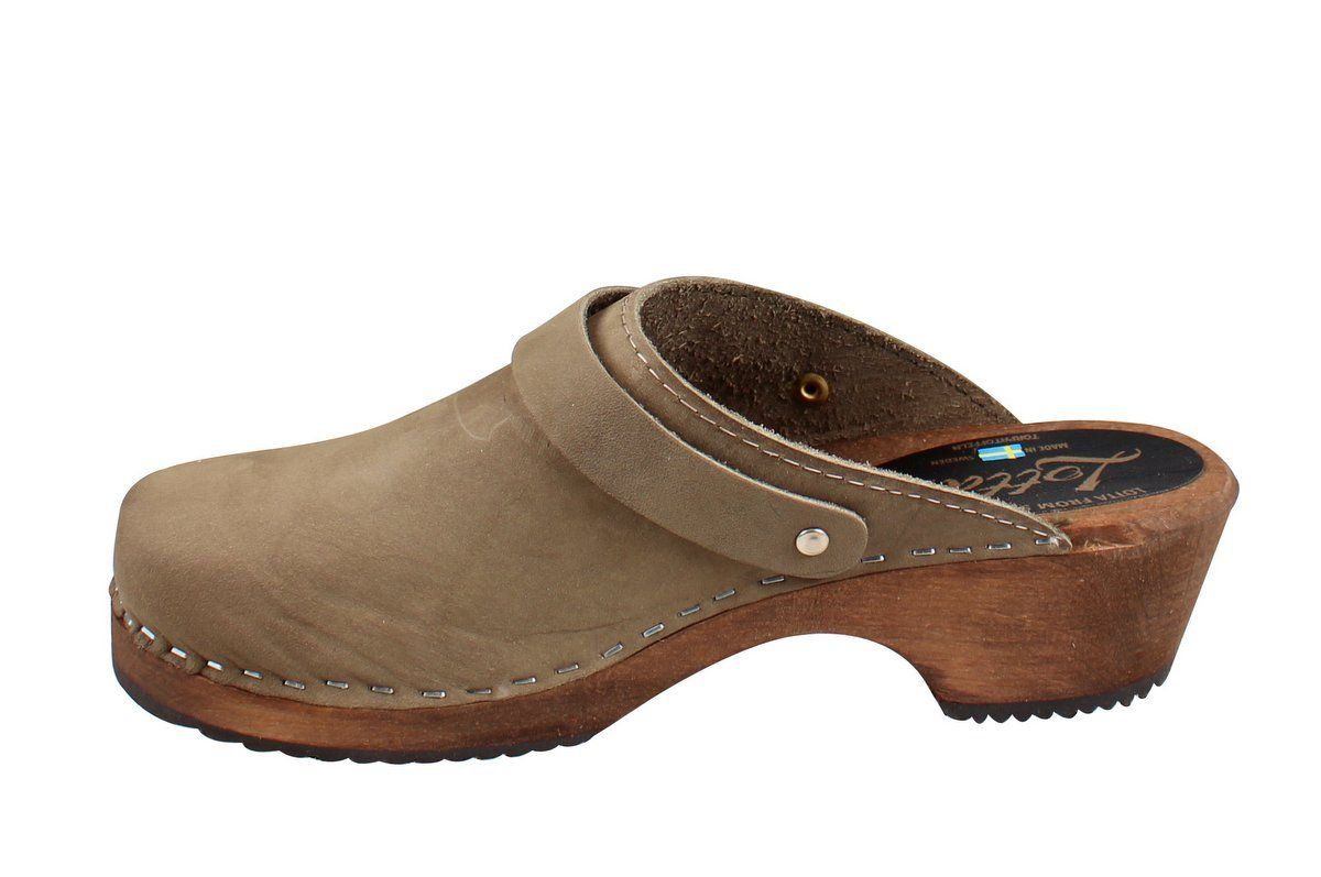 Taupe Clogs with strap on Brown Base |Lotta from Stockholm