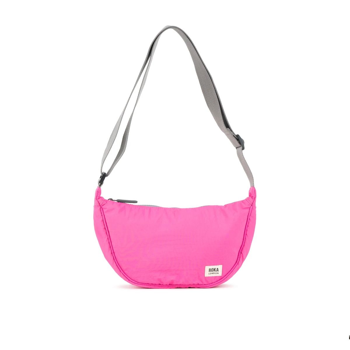 Roka Farringdon Crossbody vegan bag in Hot Pink front. Available at Lotta from Stockholm